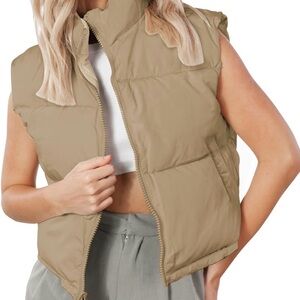 Tan Puffer Vest